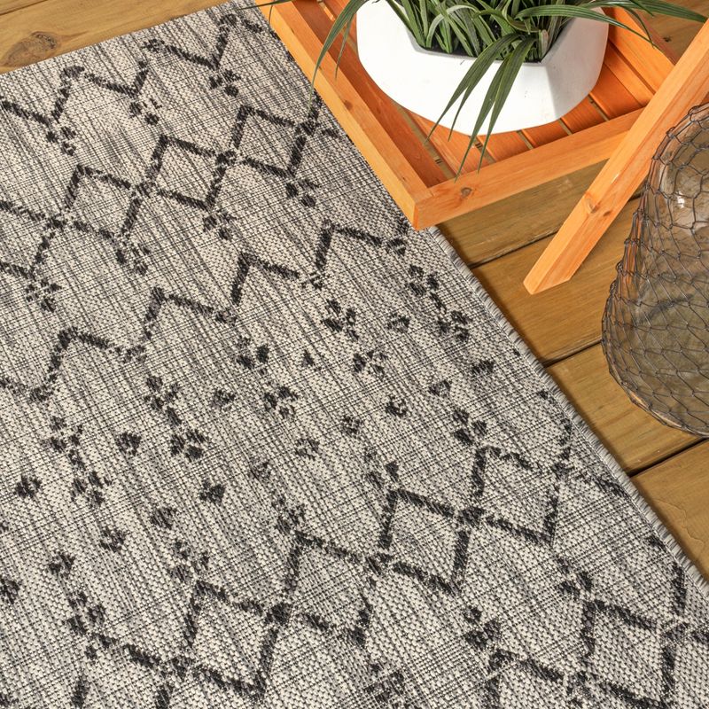 Ourika Moroccan Geometric Textured Weave Indoor/Outdoor Area Rug - JONATHAN Y, 5 of 10
