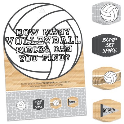 Big Dot of Happiness Bump, Set, Spike - Volleyball - Baby Shower or Birthday Party Scavenger Hunt - 1 Stand and 48 Game Pieces - Hide and Find Game