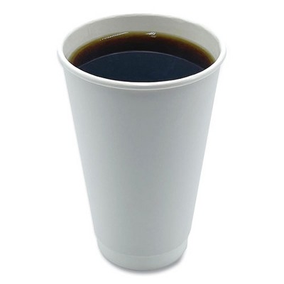 Boardwalk Paper Hot Cups, Double-Walled, 16 oz, White, 25/Pack