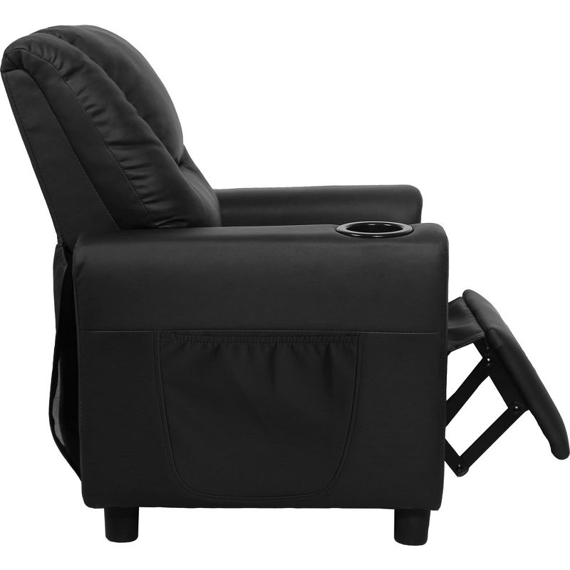 Hzlagm Everglade 19.6 in. W PU Leather Kid Recliner with Cup Holder and Side Pocket, 3 of 9