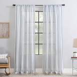 Vintage Striped Anti-Dust Sheer Curtain Panel - Clean Window
