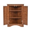 VYNXARIA Brown Triangle Bathroom Storage Cabinet with Adjustable Shelves, Freestanding Floor Cabinet for Home Kitchen - 3 of 4