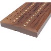 WE Games Deluxe Cribbage Set - Solid Wood with Inlay Sprint 3 Track Board with Easy Grip Pegs, Deck of Cards & Canvas Storage Bag - 4 of 4