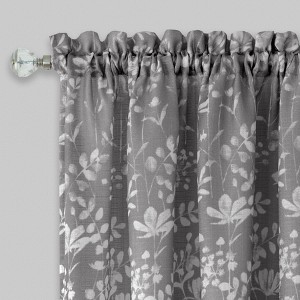 GoodGram Watercolor Lillies & Cherry Blossoms Floral Charlotte Pastel Semi Sheer Single Window Curtain Panel - 1 of 3