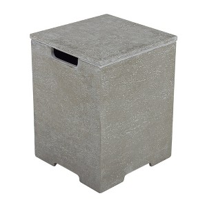 Elementi 15.7" Propane Tank Cover Concrete Hideaway Table for 20 lb Tank - 1 of 4