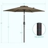 Sonkuki 7.5 ft Outdoor Patio Market Umbrella w/ Crank, Push Button Tilt,  UV-Resistant Canopy - 3 of 4