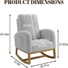 Upholstered Nursery Accent Chair, High Back Rocking Chair Leather Glider Chair for Living Room, Bedroom, Nursery Room, 26.77" x 37.8" x 39.76" - 2 of 4