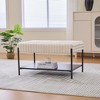 NicBex Rectangle/Round Ottoman Coffee Table Foot Rest,Ottoman Bench with Open Storage Shelf,Faux Fur Foot Stool for Living Room Bedroom Entryway - 3 of 4
