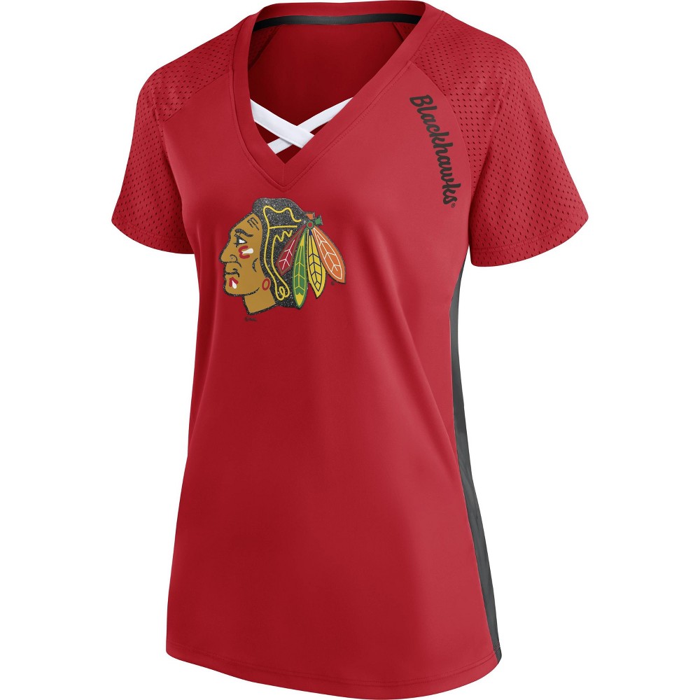 NHL Chicago Blackhawks Women's Short Sleeve Fashion Jersey - S