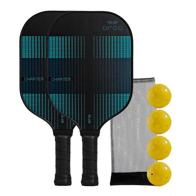 MD Sports Orca Charter Polymer Honeycomb Pickleball Paddle Deluxe Combo Set - Blue/Black