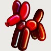 Junior's Design By Humans Balloon Animal - Dog (red) By TaliRachelle T-Shirt - 2 of 3