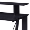 Wood Writing Desk with Ladder-Style Metal Base and USB/Plug Ports - 3 of 4