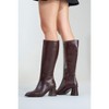 Paradis - Burgundy Block Heel Knee-High Boot (Women) | Prologue Shoes - 3 of 4
