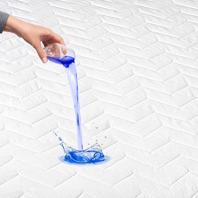 Waterguard Waterproof Quilted Mattress Pad Protector – White, 6 of 9