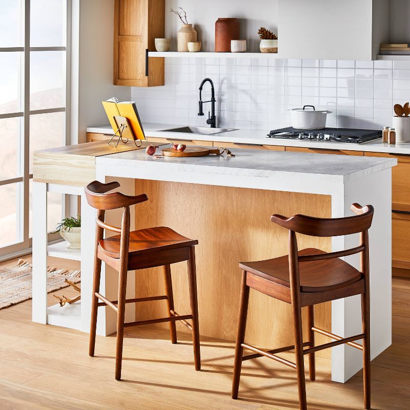 Kaysville Curved Back Wood Counter Height Barstool - Threshold™ designed with Studio McGee, 3 of 14