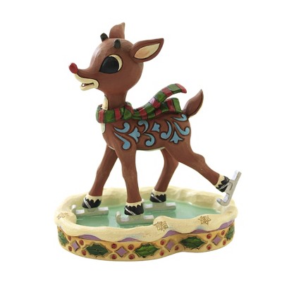 Jim Shore 6.0" Rudolph Ice Skating Red Nosed Reindeer  -  Decorative Figurines