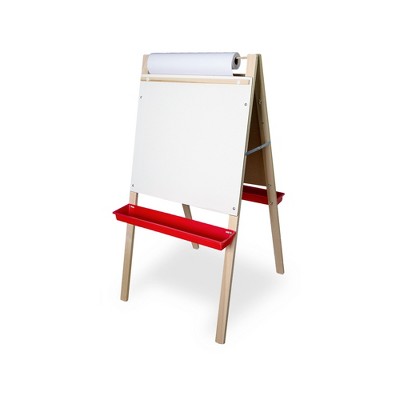 Adjustable Black and White Wood Easel with Paper Roll