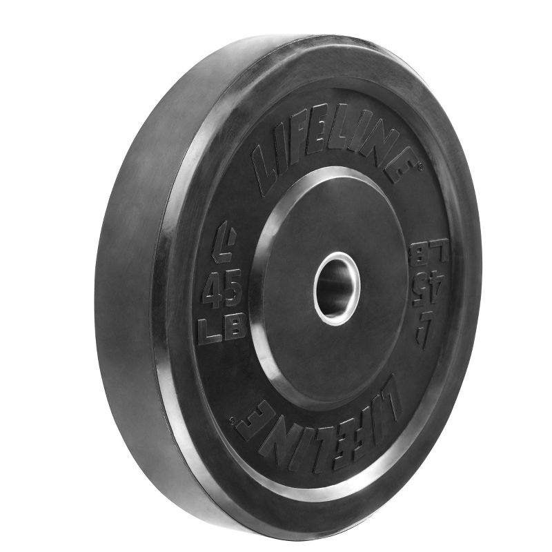 Lifeline Olympic Rubber Bumper Plate 45lbs, 3 of 7