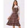 Allegra K Women's Plaid Ruffled Sleeveless Tie Waist A-Line Pinafore Overall Dress - 4 of 4