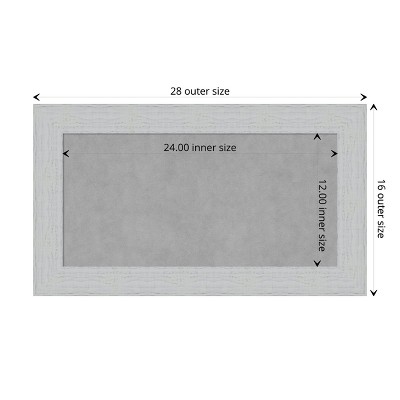 Shiplap White Wood Framed Magnetic Board 28 x 16 in.