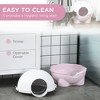 Whisen Round Enclosed Cat Litter Box with Door Sand Pedal, Scoop, Lid, Spacious Interior - 4 of 4