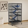 COZONY 6-Tier Ferret Cage, Multi-Level Wrought Iron Small Animal Cage with Hammock & Ramp, Critter Habitat for Chinchilla, Guinea Pig, Squirrel - 3 of 4