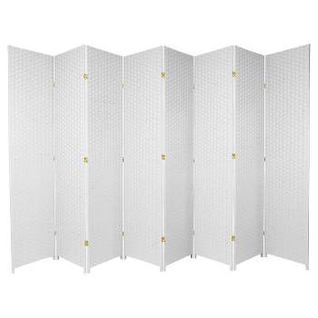 7 ft. Tall Woven Fiber Room Divider - White (8 Panel)