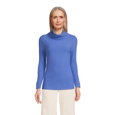 Lands' End Women's Long Sleeve Wide Rib Turtleneck