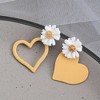 SOHI Women's Green Flora Heart Drop Earrings - 2 of 3