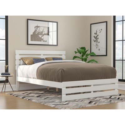 AFI Furnishings Oxford Queen Bed with Footboard and USB Turbo Charger in White