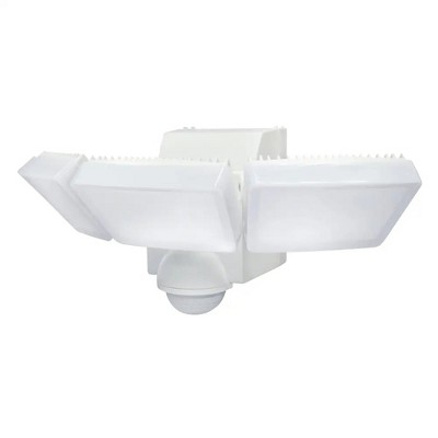 IQ America Motion Security Flood Light, Battery-Powered, 1200 Lumen LED, Wall/Eave Mount for Closet, Shed, Attic, Workshop, Grill Light, White