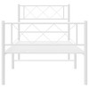 vidaXL Twin Metal Bed Frames with Headboard, Under Bed Storage, Noise Free, White, No Mattress - 4 of 4
