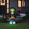 3.5' Airblown Green Alien Kid with Jack O'Lantern Halloween Inflatable Decoration - Hyde and EEK! Boutique™ - 2 of 4