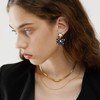 S925 Silver Needle Delicate Dainty Simple Tiny Bow Tie Ribbon Stud Earrings Handmade Sweet Bowknot Earrings for Women (Black Red) - 2 of 4