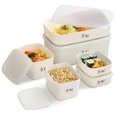 LunaLulinlk Food Storage Containers 6 Pack, Plastic Lunch Boxes with Lids, Reusable Bento Boxes