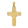 Black Bow Jewelry 14k Yellow Gold & Black Enamel Fleur de Lis Cross Pendant, 22 x 38nm - 3 of 4