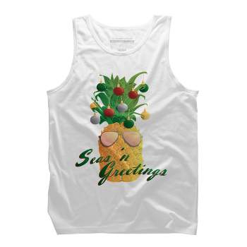 Men's Design By Humans Christmas Pineapple By Desdymona Tank Top