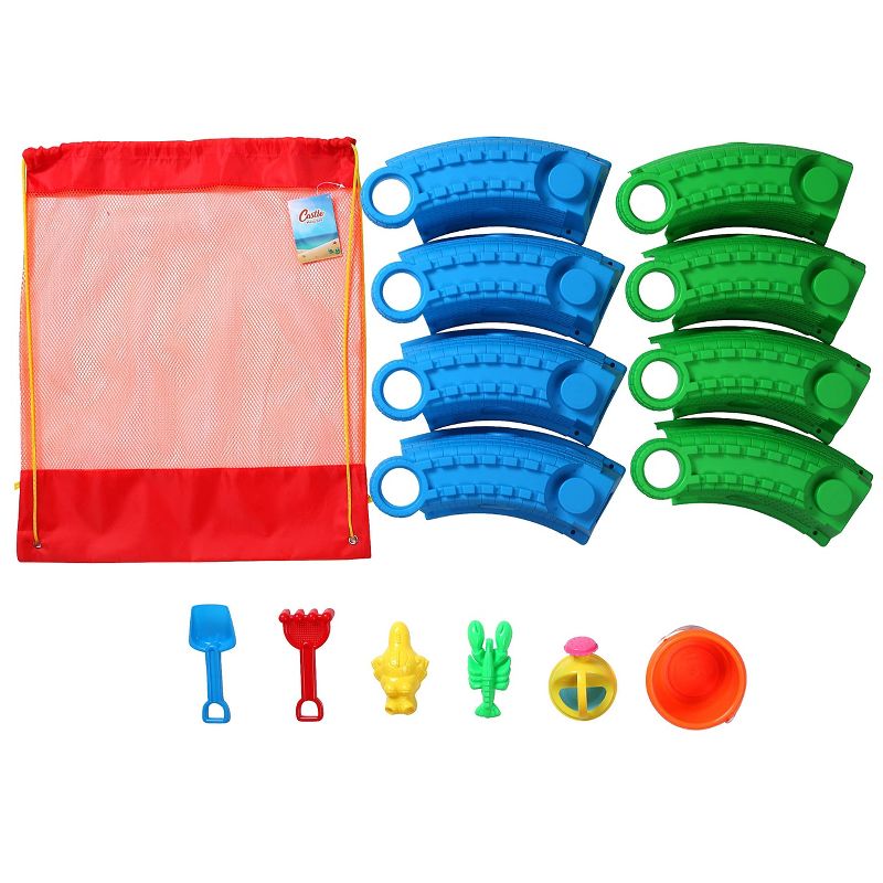 Dazmers 7'' 2 Sand Castle Beach Buckets and 2 Shovels for Kids, 3 of 5