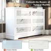 AMERLIFE 54" 6 Drawer Dresser,  Natural Marble Chest of Drawers No Handles, White - 3 of 4
