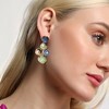 SOHI Women's Indigo Blue:Olive Green The Lilypad Drop Earrings - 4 of 4