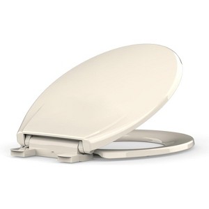Elongated Toilet Seat with Toddler Seat Built In, Slow Close Magnetic Lid, Potty Training Seat for Kids and Adults, Safe PP Material - 1 of 4