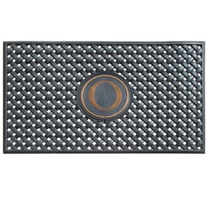 A1HC Natural Rubber Large Monogrammed Door Mat 24" x 39" Scrapes Shoes Clean of Dirt & Grime Doormat - 1 of 4