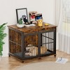 Munora Furniture Dog Crate with Sliding Iron Door and Mat (Rustic Brown, 43.7"W x 30"D x 33.7"H) - 2 of 4