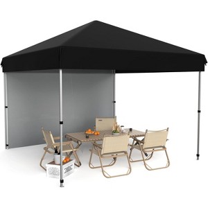 10x10 Pop Up Canopy Tent Outdoor Canopy Heavy Duty Commercial Instant Tent Shelter with 1 Removable Sidewall - 1 of 4