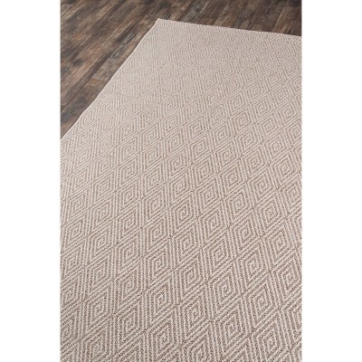 Geometric Natural Beige Polypropylene 2' x 6' Outdoor Rug