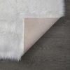 LunaLulinlk White "Cozy Collection" Ultra Soft Fluffy Faux Fur Sheepskin Area Rug - 4 of 4