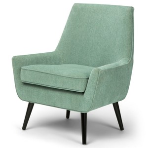 Carson Mid Century Accent Chair Light Aqua Patterned Fabric - Wyndenhall, Light Blue