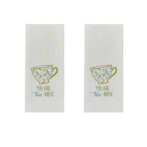 Park Designs You Are Tea-Rrific Embroidered Dishtowel Set of 2 - 1 of 3