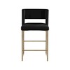 Meridian Furniture,Caleb Black Velvet Counter Stool, Set of 2 - 4 of 4