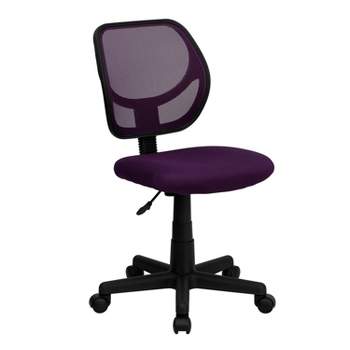 Flash Furniture Low Back Purple Mesh Swivel Task Office Chair